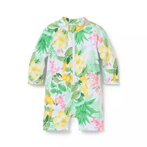 Janie and Jack Baby Recycled Tropical Floral Swimsuit - Size 6-12 Months - NWT